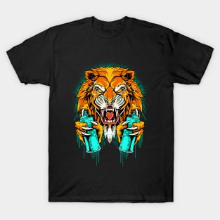 Graffiti Artist Lion Leo Zodiac Horoscope Sign T-Shirt